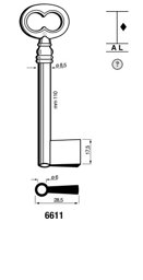 Toon details voor Silca Klaviersleutel ijzer pijp 6611 Afbeelding van Silca Klaviersleutel ijzer pijp 6611