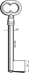Toon details voor Silca Klaviersleutel 6612 pijp 120x9mm Afbeelding van Silca Klaviersleutel 6612 pijp 120x9mm