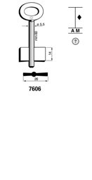 Toon details voor Silca Dubbelbaardsleutel ijzer 7606 Afbeelding van Silca Dubbelbaardsleutel ijzer 7606
