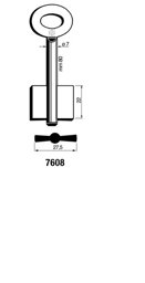 Toon details voor Silca Dubbelbaardsleutel ijzer 7608 Afbeelding van Silca Dubbelbaardsleutel ijzer 7608