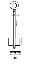 Toon details voor Silca Dubbelbaardsleutel ijzer 7211 Afbeelding van Silca Dubbelbaardsleutel ijzer 7211