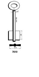 Toon details voor Silca Dubbelbaardsleutel ijzer 7610 Afbeelding van Silca Dubbelbaardsleutel ijzer 7610