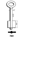 Toon details voor Silca Dubbelbaardsleutel ijzer 7981 Afbeelding van Silca Dubbelbaardsleutel ijzer 7981