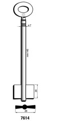 Toon details voor Silca Dubbelbaardsleutel ijzer 7614 Afbeelding van Silca Dubbelbaardsleutel ijzer 7614