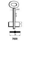 Toon details voor Silca Dubbelbaardsleutel ijzer 7659 Afbeelding van Silca Dubbelbaardsleutel ijzer 7659