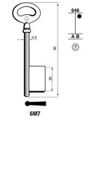 Toon details voor Silca Klaviersleutel brass 6M7 Afbeelding van Silca Klaviersleutel brass 6M7