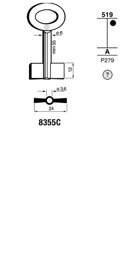 Toon details voor Silca Klaviersleutel brass 8355C Afbeelding van Silca Klaviersleutel brass 8355C