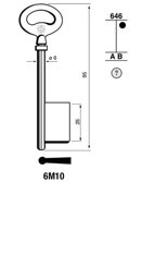 Toon details voor Silca Klaviersleutel brass 6M10 Afbeelding van Silca Klaviersleutel brass 6M10