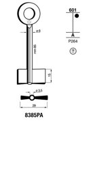 Toon details voor Silca Klaviersleutel brass 8385PA Afbeelding van Silca Klaviersleutel brass 8385PA