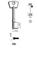 Toon details voor Silca Klaviersleutel brass CHL Afbeelding van Silca Klaviersleutel brass CHL
