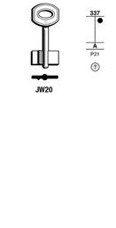 Toon details voor Silca Klaviersleutel brass JW20 Afbeelding van Silca Klaviersleutel brass JW20