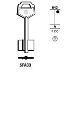 Toon details voor Silca Klaviersleutel brass 5FAC3 Afbeelding van Silca Klaviersleutel brass 5FAC3