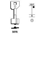 Toon details voor Silca Klaviersleutel brass 5KY6 Afbeelding van Silca Klaviersleutel brass 5KY6