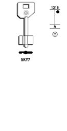 Toon details voor Silca Klaviersleutel brass 5KY7 Afbeelding van Silca Klaviersleutel brass 5KY7