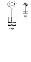 Toon details voor Silca Klaviersleutel brass 5ME4 Afbeelding van Silca Klaviersleutel brass 5ME4
