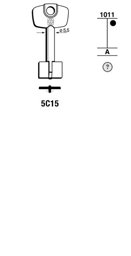 Toon details voor Silca Klaviersleutel brass 5C15 Afbeelding van Silca Klaviersleutel brass 5C15