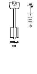Toon details voor Silca Klaviersleutel brass 5C4 Afbeelding van Silca Klaviersleutel brass 5C4