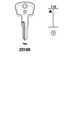 Toon details voor Silca Autosleutel z/plastic kop staal ZD18R Afbeelding van Silca Autosleutel z/plastic kop staal ZD18R