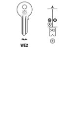 Toon details voor Silca Cilindersleutel staal WE2 Afbeelding van Silca Cilindersleutel staal WE2