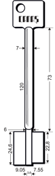 Toon details voor Dubbelbaardsleutel voor MAUER SMRK2D 120mm Afbeelding van Dubbelbaardsleutel voor MAUER SMRK2D 120mm