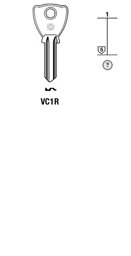Toon details voor Silca Cilindersleutel staal VC1R Afbeelding van Silca Cilindersleutel staal VC1R