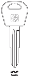 Toon details voor Silca Autosleutel z/plastic kop brass DWO4 Afbeelding van Silca Autosleutel z/plastic kop brass DWO4