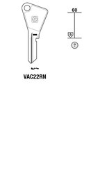 Toon details voor Silca Cilindersleutel staal VAC22RN Afbeelding van Silca Cilindersleutel staal VAC22RN