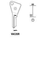 Toon details voor Silca Cilindersleutel staal VAC20R Afbeelding van Silca Cilindersleutel staal VAC20R
