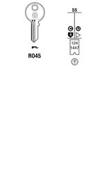 Toon details voor Silca Cilindersleutel staal RO45 Afbeelding van Silca Cilindersleutel staal RO45