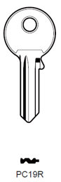 Toon details voor Silca Cilindersleutel staal PC19R Afbeelding van Silca Cilindersleutel staal PC19R