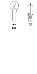 Toon details voor Silca Cilindersleutel staal PC1 Afbeelding van Silca Cilindersleutel staal PC1