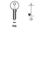 Toon details voor Silca Cilindersleutel staal PC8 Afbeelding van Silca Cilindersleutel staal PC8