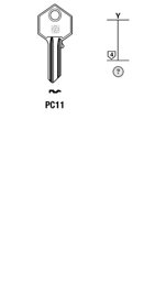 Toon details voor Silca Cilindersleutel staal PC11 Afbeelding van Silca Cilindersleutel staal PC11