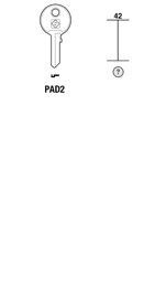 Toon details voor Silca Cilindersleutel staal PAD2 Afbeelding van Silca Cilindersleutel staal PAD2