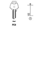 Toon details voor Silca Cilindersleutel staal PC9 Afbeelding van Silca Cilindersleutel staal PC9