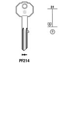 Toon details voor Silca Cilindersleutel staal PF214 Afbeelding van Silca Cilindersleutel staal PF214