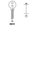 Toon details voor Silca Cilindersleutel staal MD1R Afbeelding van Silca Cilindersleutel staal MD1R