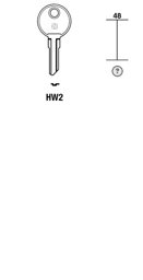 Toon details voor Silca Cilindersleutel staal HW2 Afbeelding van Silca Cilindersleutel staal HW2