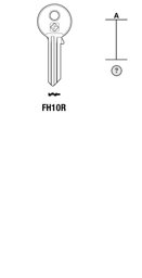 Toon details voor Silca Cilindersleutel staal FH10R Afbeelding van Silca Cilindersleutel staal FH10R