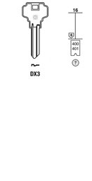 Toon details voor Silca Cilindersleutel staal DX3 Afbeelding van Silca Cilindersleutel staal DX3
