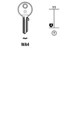Toon details voor Silca Cilindersleutel brass WA4 Afbeelding van Silca Cilindersleutel brass WA4