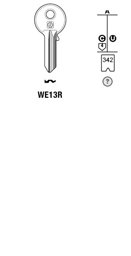 Toon details voor Silca Cilindersleutel brass WE13R Afbeelding van Silca Cilindersleutel brass WE13R
