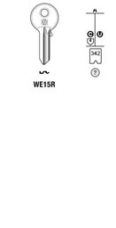 Toon details voor Silca Cilindersleutel brass WE15R Afbeelding van Silca Cilindersleutel brass WE15R