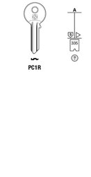 Toon details voor Silca Cilindersleutel brass PC1R Afbeelding van Silca Cilindersleutel brass PC1R
