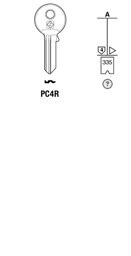 Toon details voor Silca Cilindersleutel brass PC4R Afbeelding van Silca Cilindersleutel brass PC4R