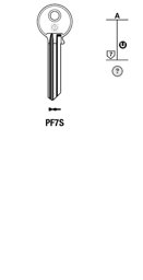 Toon details voor Silca Cilindersleutel brass PF7S Afbeelding van Silca Cilindersleutel brass PF7S
