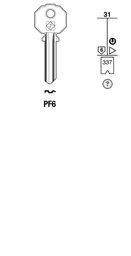 Toon details voor Silca Cilindersleutel brass PF6 Afbeelding van Silca Cilindersleutel brass PF6