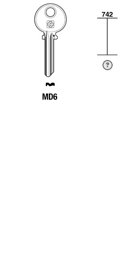 Toon details voor Silca Cilindersleutel brass MD6 Afbeelding van Silca Cilindersleutel brass MD6