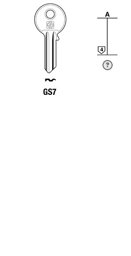 Toon details voor Silca Cilindersleutel brass GS7 Afbeelding van Silca Cilindersleutel brass GS7