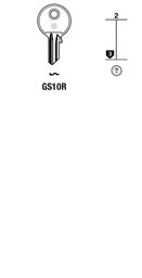 Toon details voor Silca Cilindersleutel brass GS10R Afbeelding van Silca Cilindersleutel brass GS10R